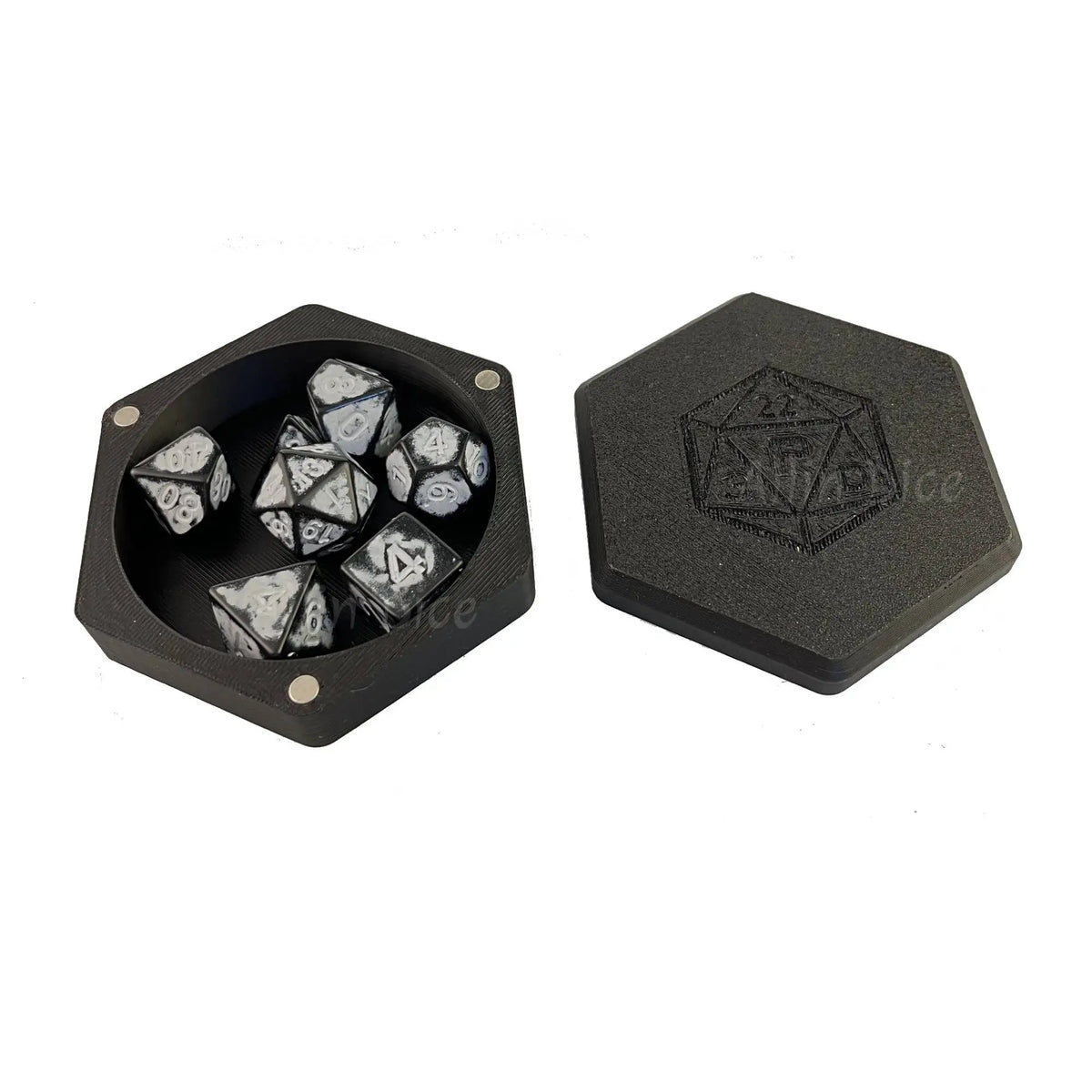 Acrylic Dice Storage Box - Matte Black – 17 Colours to Choose From