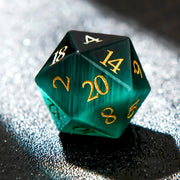 Green Cat Eye 1PCS Gem D20 DND Dice 25mm 20 Sided Crystal Cat Eye Dice Dungeons and Dragons RPG Roleplaying Games MTG Table Game