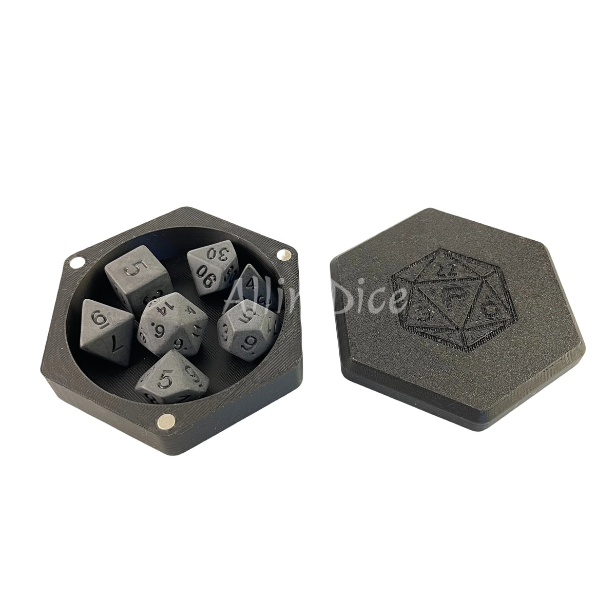 Acrylic Dice Storage Box - Matte Black – 17 Colours to Choose From