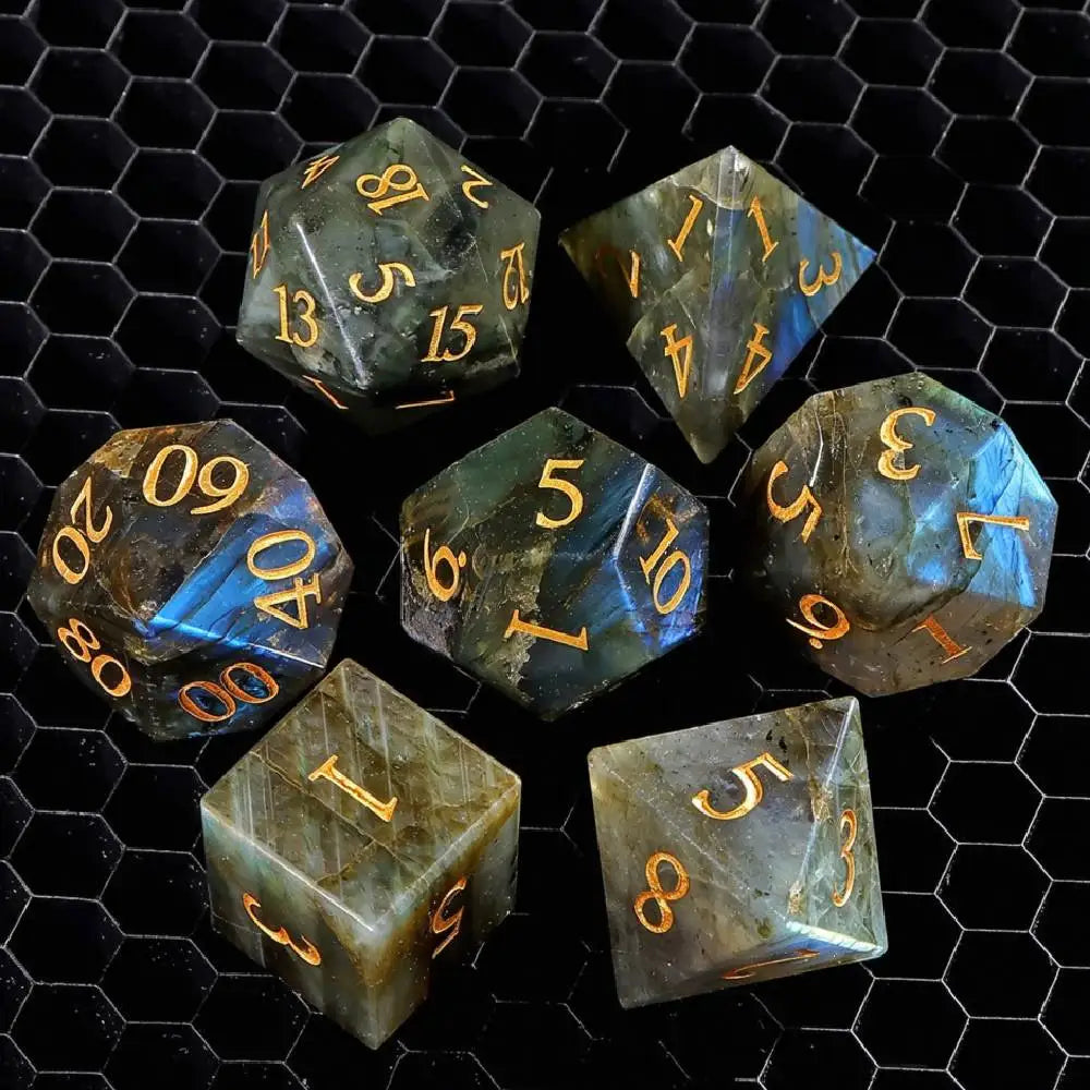 Labradorite RPG Dice Set - Design 2