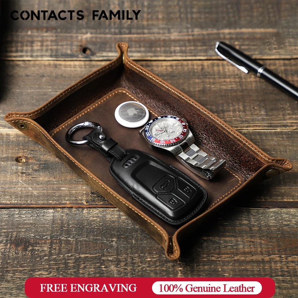 Fold-Flat Genuine Leather Dice Tray & Storage