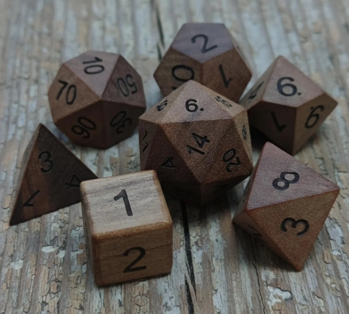 Wooden Dice Set – 12 Colours to Choose From