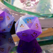 Gradual Purple Single D20 Dice 22mm 20 Sided D&D Dice for Dungeons and Dragons DND Dice with Resin Sharp EdgeHandmade Polyhedral