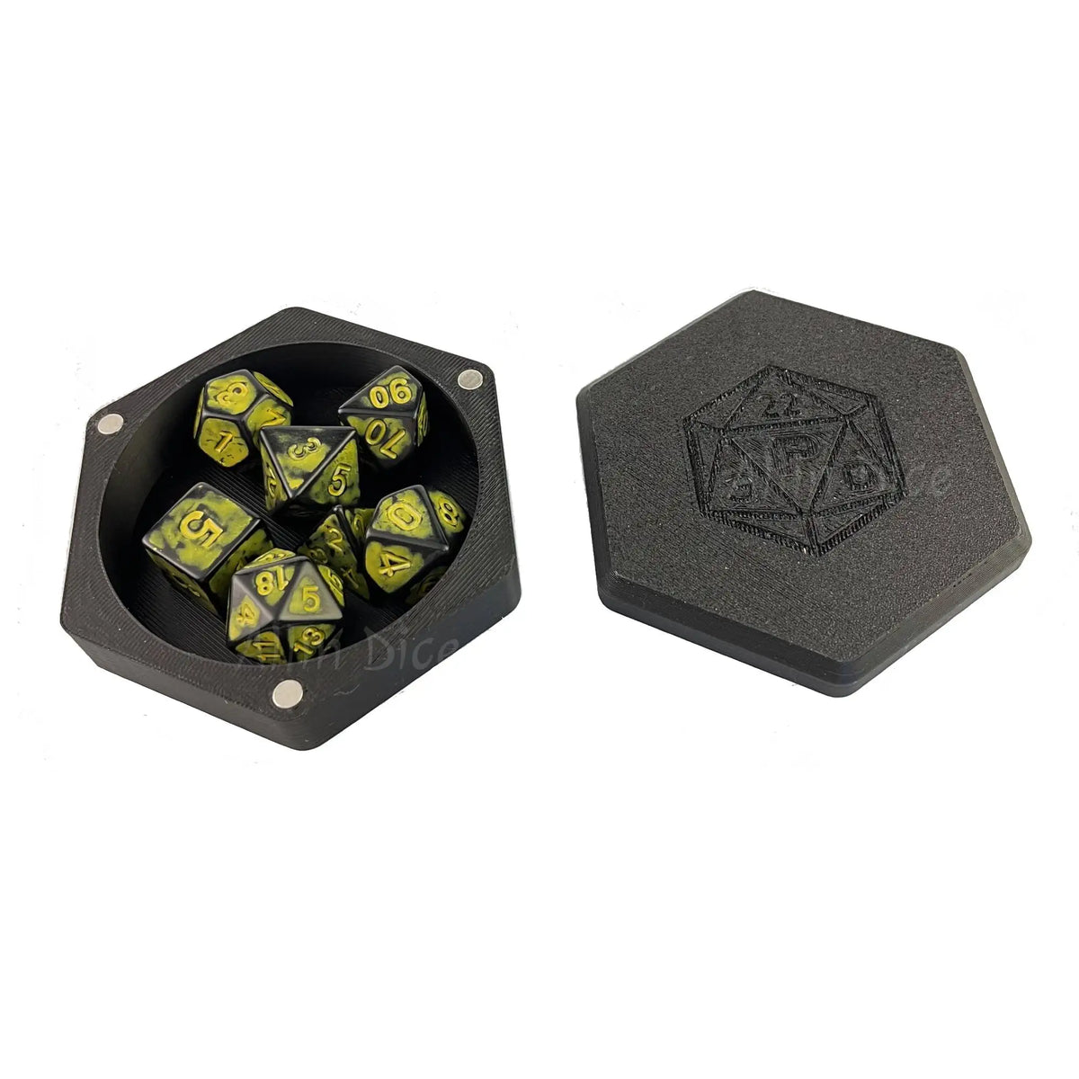 Acrylic Dice Storage Box - Matte Black – 17 Colours to Choose From