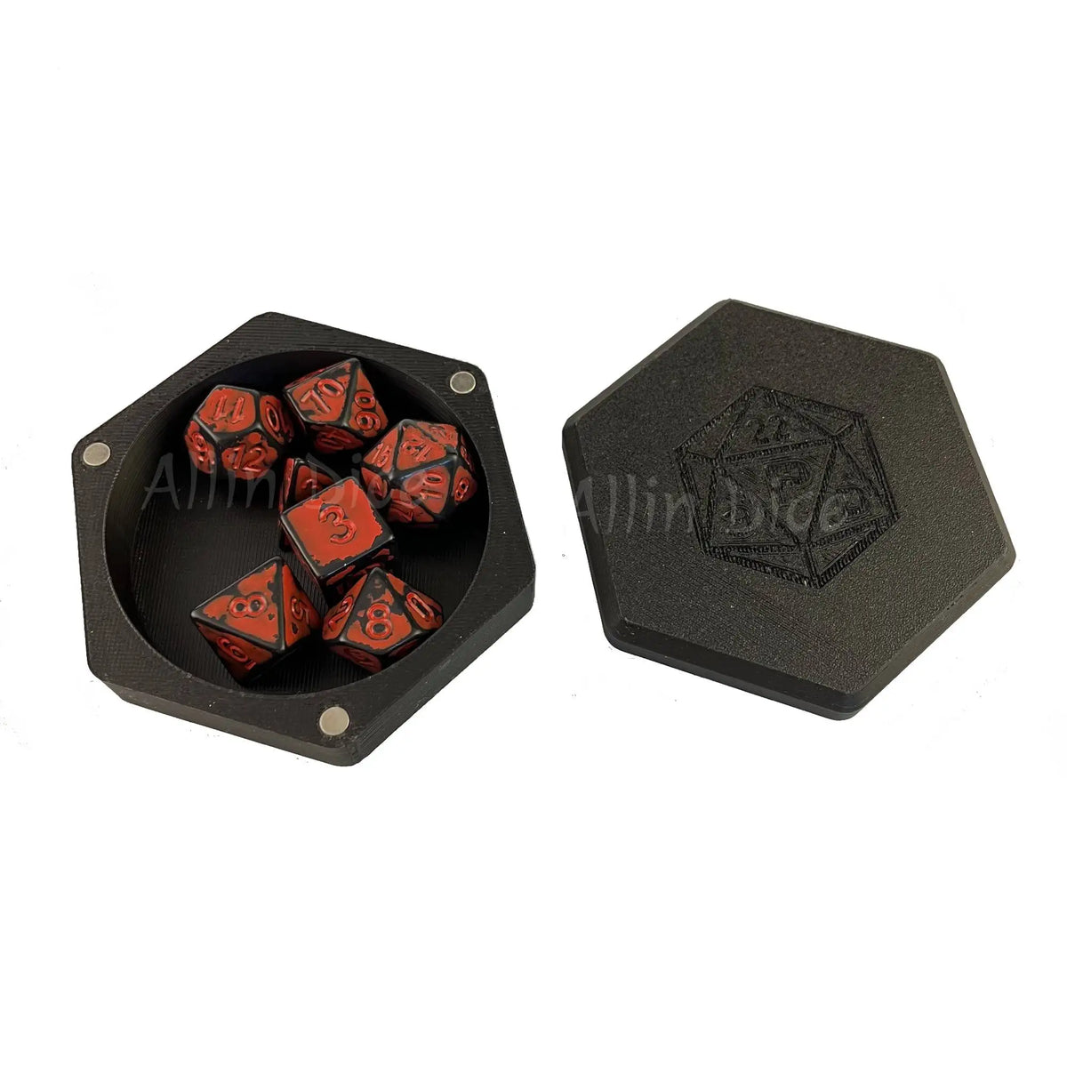Acrylic Dice Storage Box - Matte Black – 17 Colours to Choose From