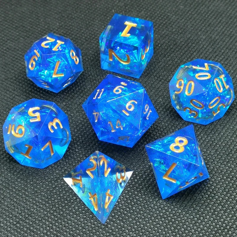 Upscale Transparent Resin Dice Set – 3 Colours to Choose From