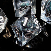 Mini Planet Custom D6 D8 Polyhedral Resin 7-Piece Durable Dice Set Handmade Carved Dragon Eye RPG Dungeons Dragons Wholesale
