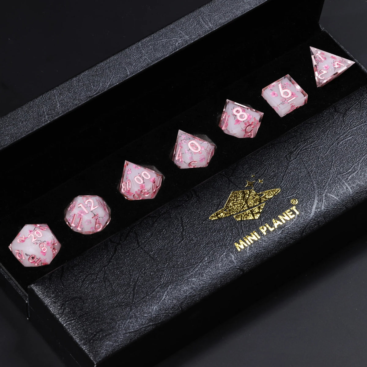 Sakura Bloom Resin Dice Set – 23 Colours to Choose From