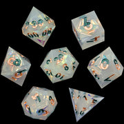 MINI PLANET 7pcs DND Dice Set for TRPG Board Game Wholesale Custom Resin Dice Handmade Polyhedral Dice with Sharp Edges D4-D20