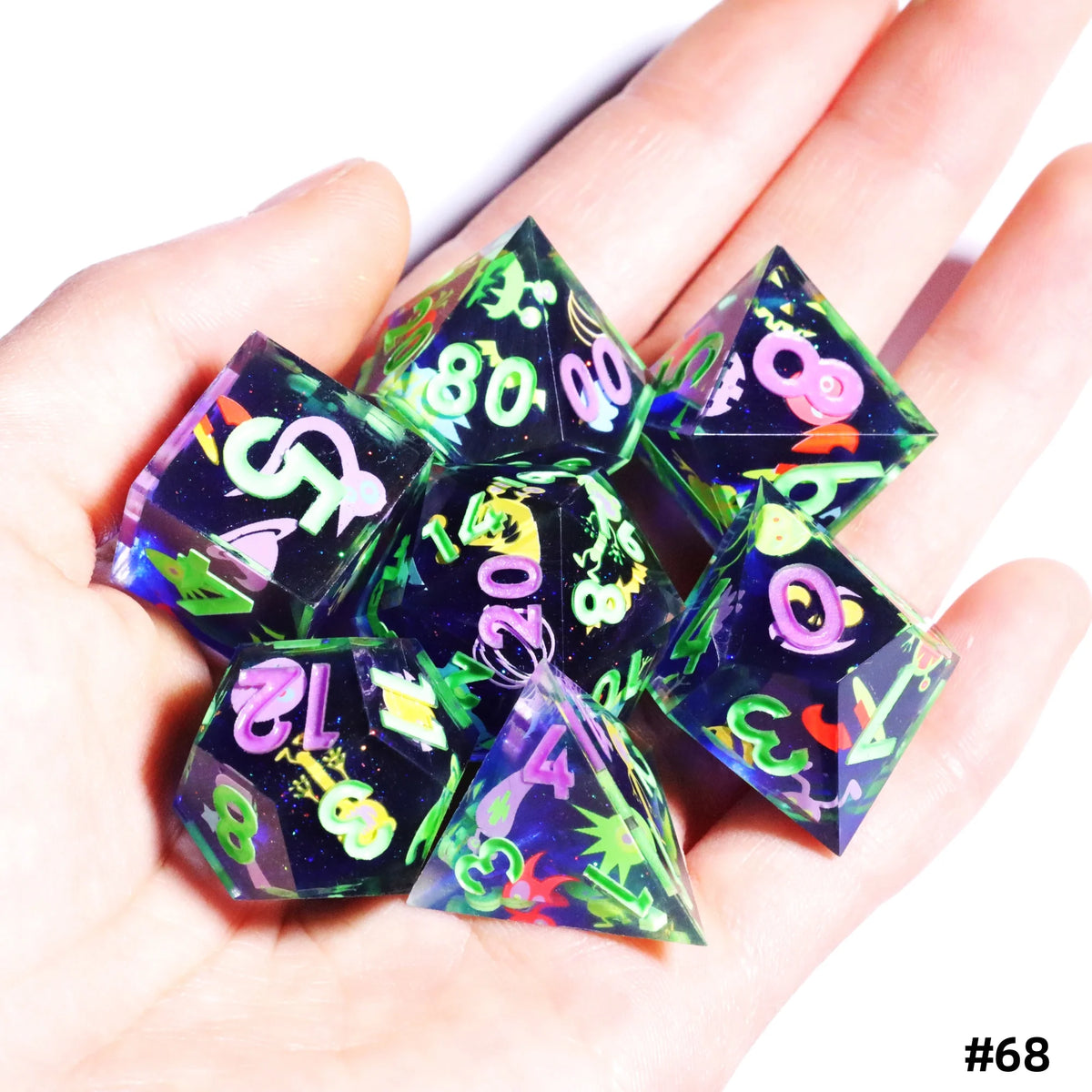 Sakura Bloom Resin Dice Set – 23 Colours to Choose From