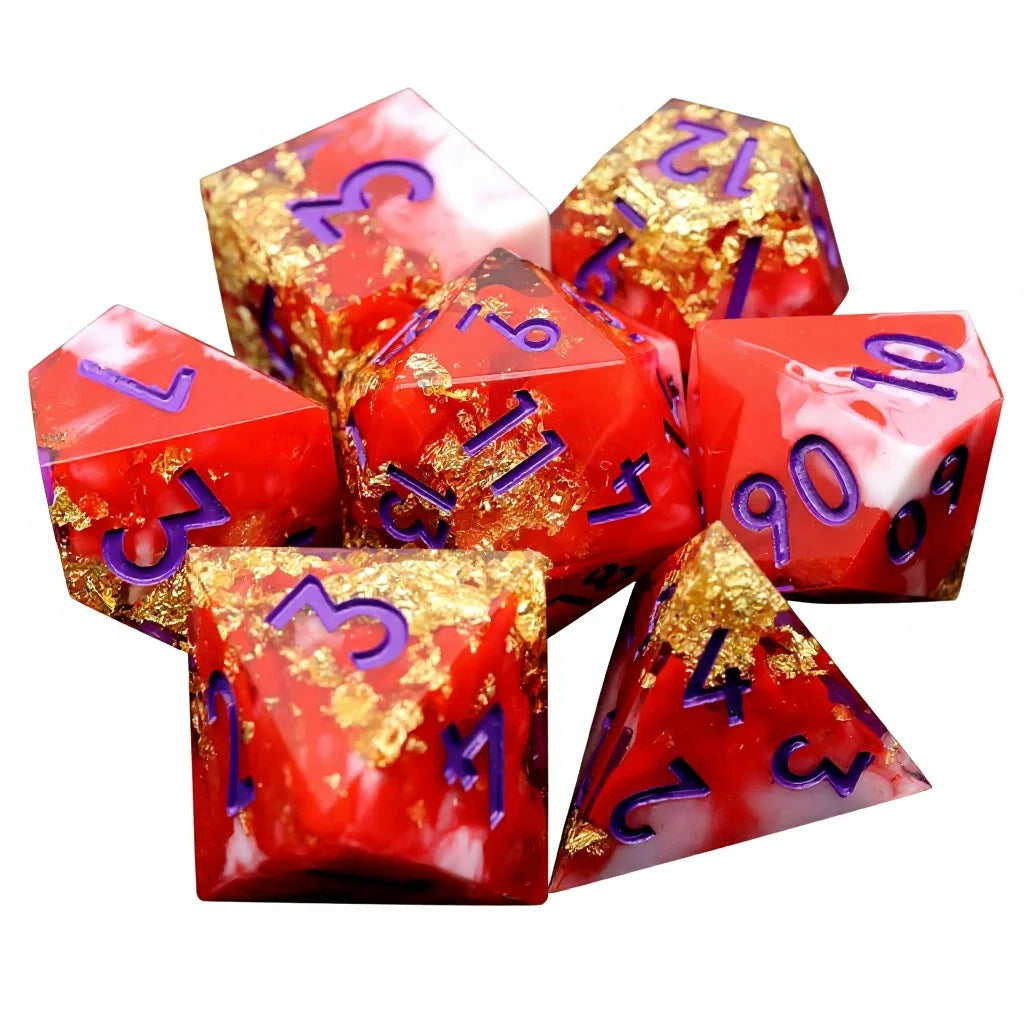 Sharp Edge Resin Dice Set - 9 Piece – 16 Colours to Choose From