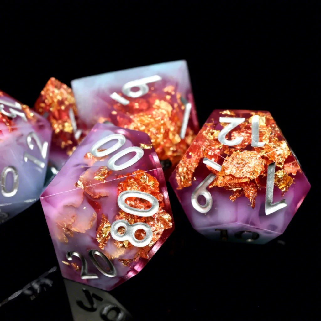 Sharp Edge Resin Dice Set - 9 Piece – 16 Colours to Choose From