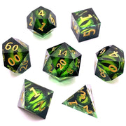 New Design Polyhedral Skull Resin Dice 7 Pieces sharp Edge Dice Manufacturers Direct Sales