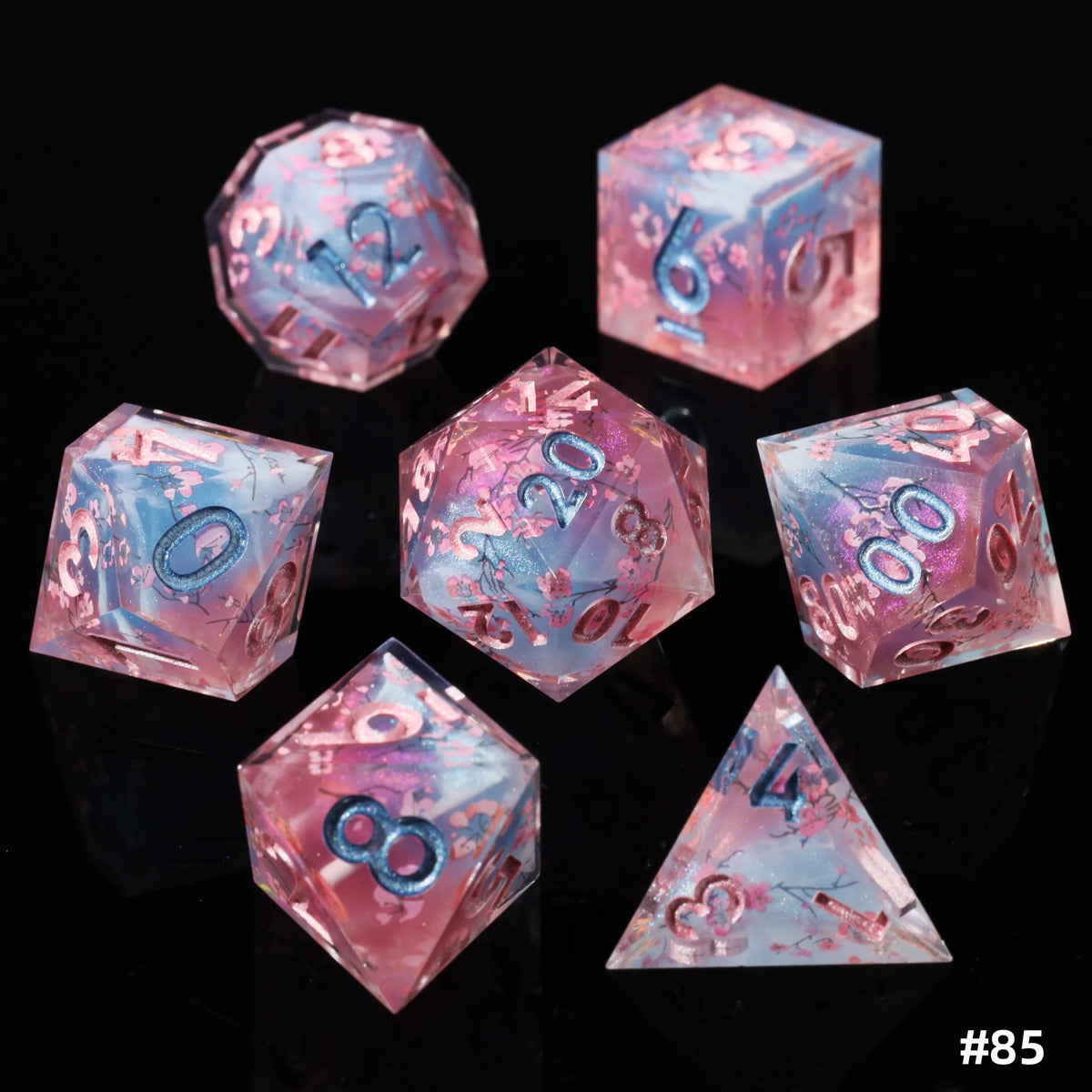 Sakura Bloom Resin Dice Set – 23 Colours to Choose From