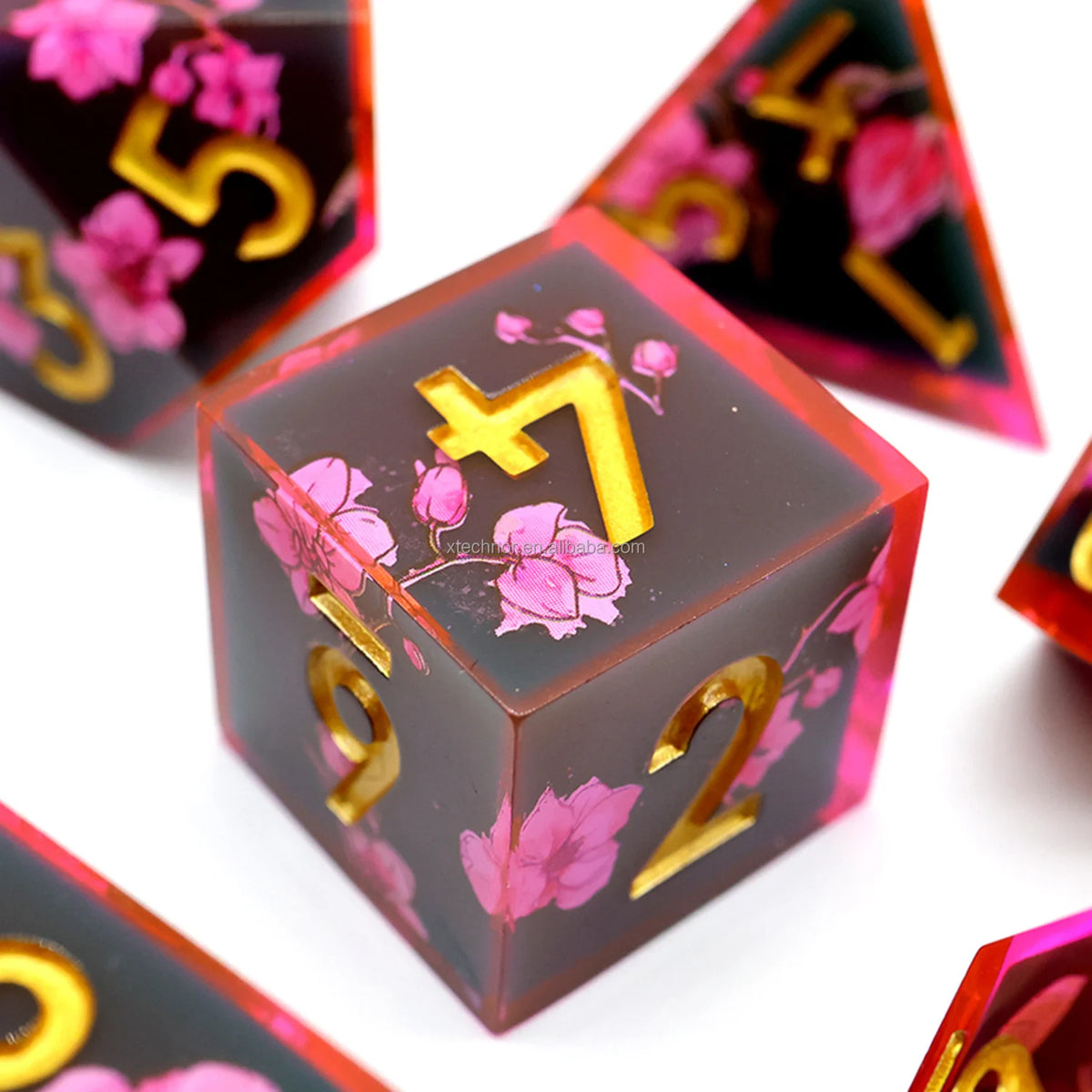Sharp Edge Resin Dice Set - Assorted Designs – 21 Colours to Choose From