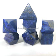 Wholesale 7pcs Lapis Lazuli Polyhedral Dice Gem Inspired Board & Card Games Playing Dice 16-24mm Nian Brand Velvet Bag Packaging