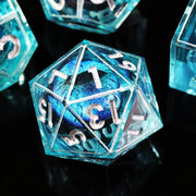 MINI PLANET DND Dice Set Blue Dragon Eye Liquid Core Dice RPG Dungeons&Dragons Wholesale Custom Handmade Polyhedral Resin Dice