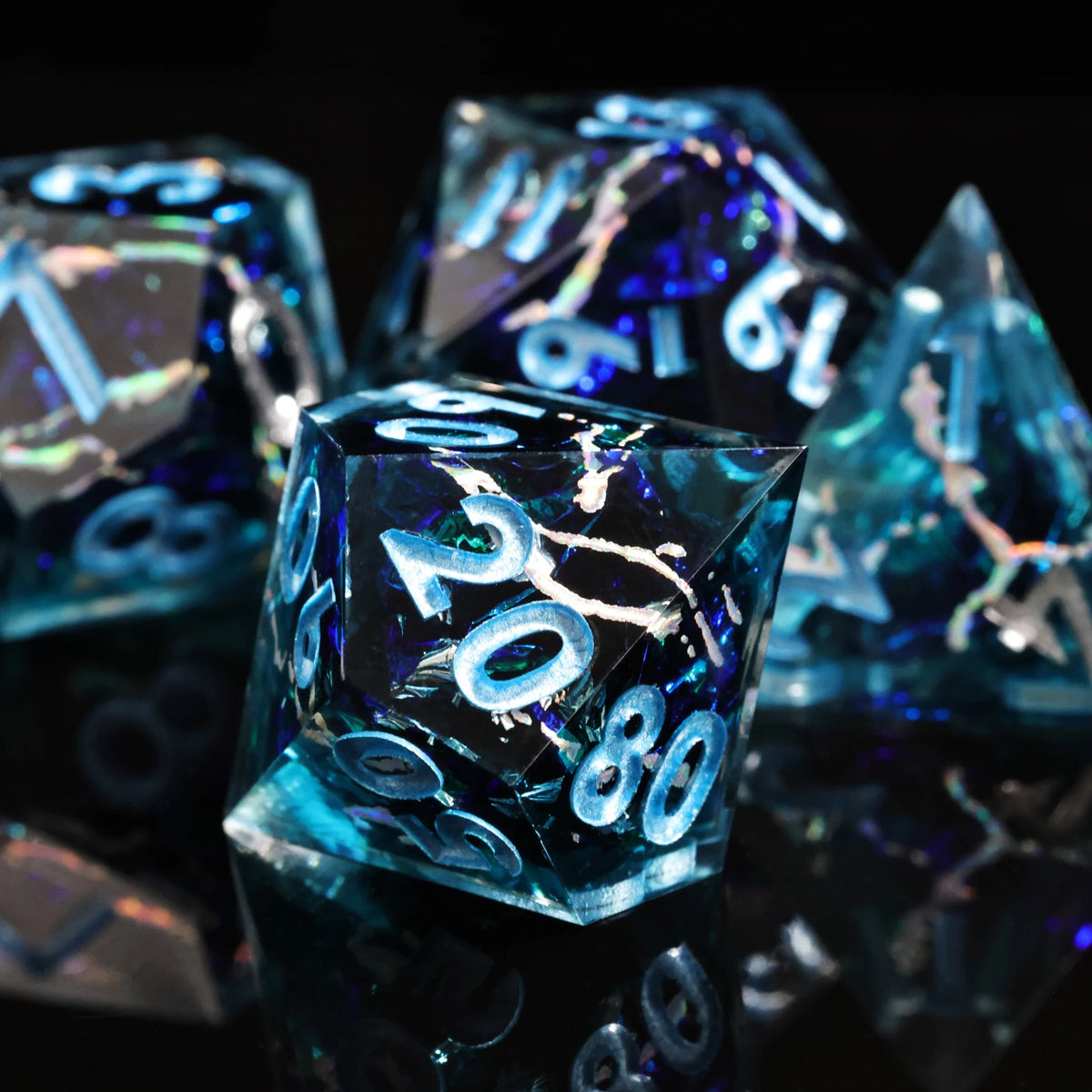 Lightning Resin Dice Set – 2 Colours to Choose From