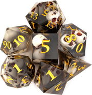 New Design Polyhedral Skull Resin Dice 7 Pieces sharp Edge Dice Manufacturers Direct Sales