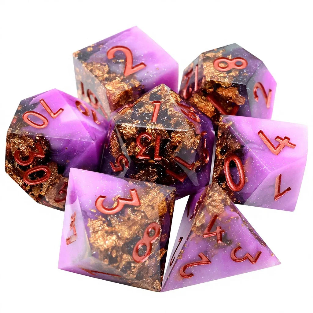 Sharp Edge Resin Dice Set - 9 Piece – 16 Colours to Choose From