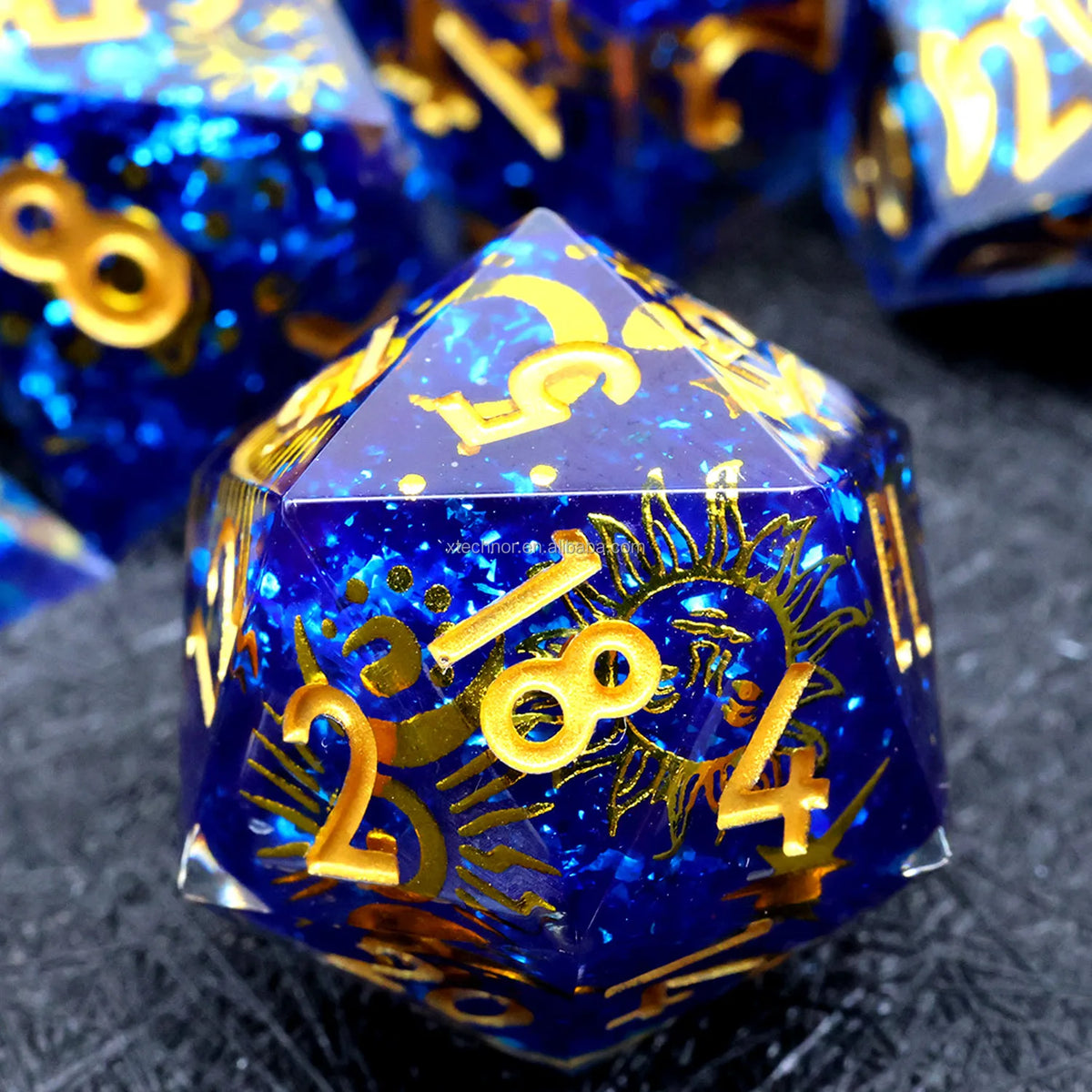 Sharp Edge Resin Dice Set - Assorted Designs – 21 Colours to Choose From