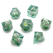 Santa's Liquid Core Sharp Edge Resin Dice Set RPG Dungeons & Dragons Board Game Board Game Accessories
