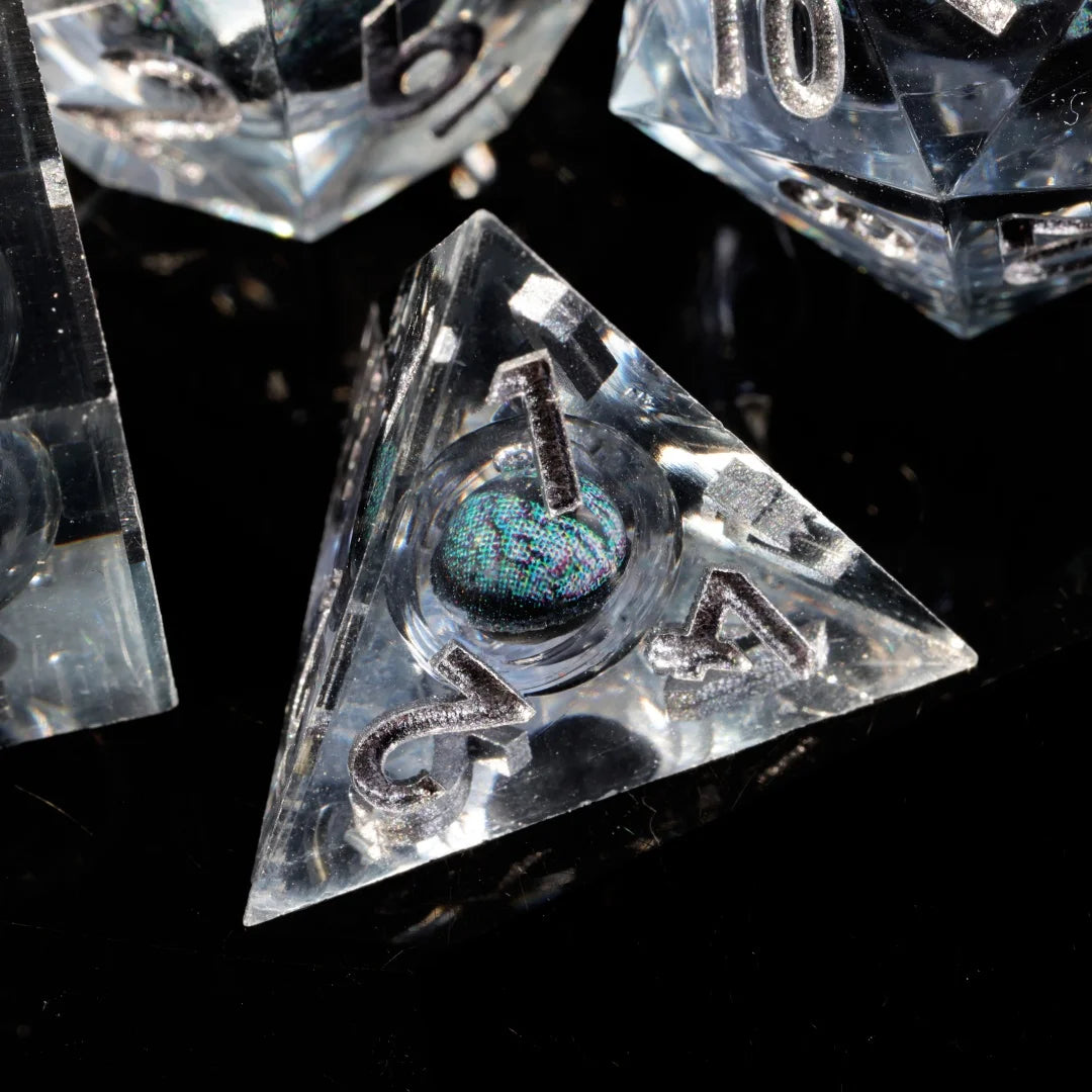Resin Dice Set - Black Dragon Eye – Table-Ready Dice for Every Roll