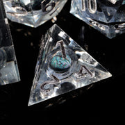 Mini Planet Custom D6 D8 Polyhedral Resin 7-Piece Durable Dice Set Handmade Carved Dragon Eye RPG Dungeons Dragons Wholesale
