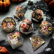 New Design Polyhedral Skull Resin Dice 7 Pieces sharp Edge Dice Manufacturers Direct Sales