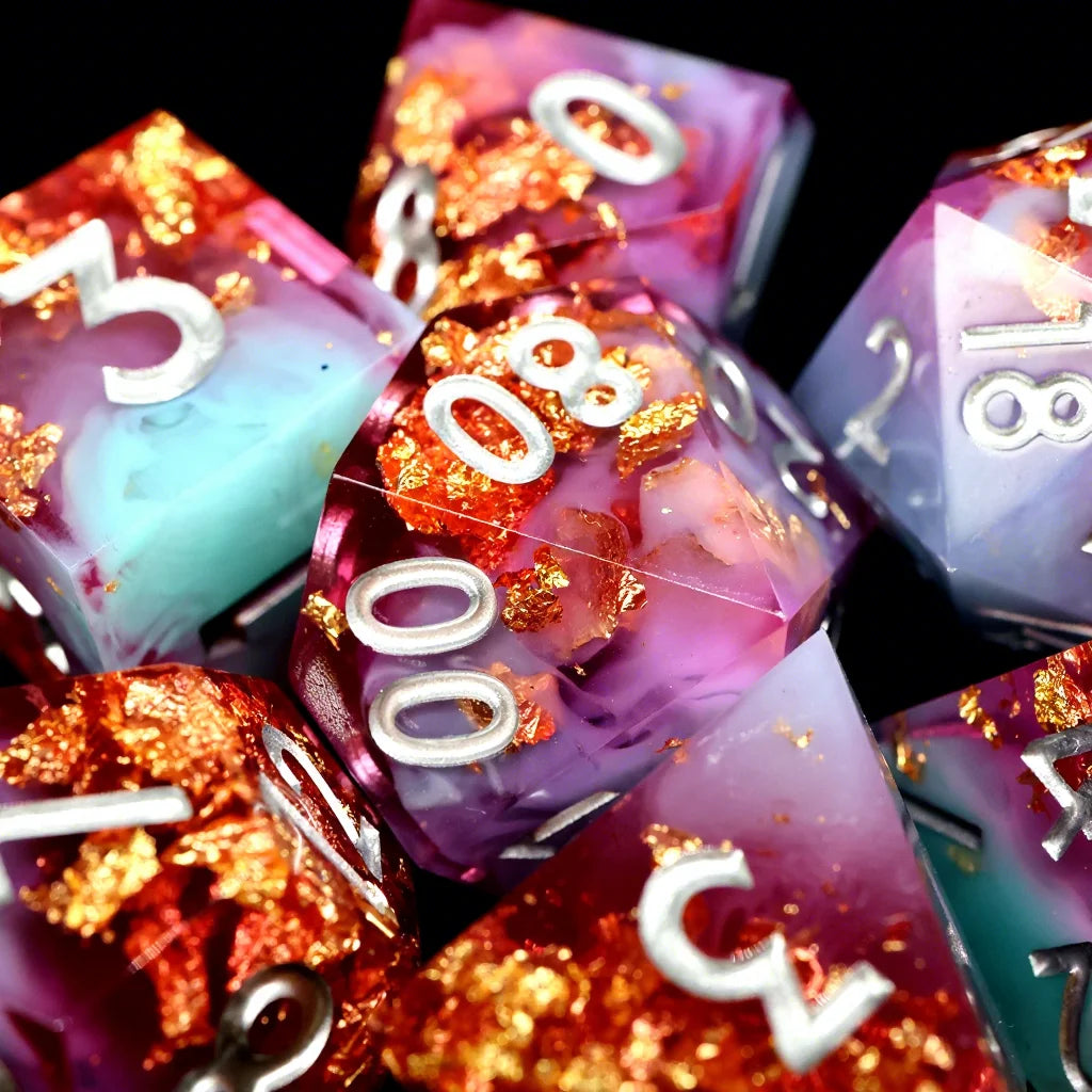 Sharp Edge Resin Dice Set - 9 Piece – 16 Colours to Choose From