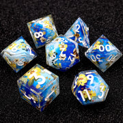 The Apiarist Dice Set,Honeybee Blossom 3D Artisan Dice,Gilded Bee on Bloom Resin Sharp Edge Dice Set Factory Wholesale No MOQ