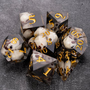 New Design Polyhedral Skull Resin Dice 7 Pieces sharp Edge Dice Manufacturers Direct Sales