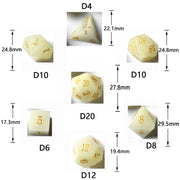 Glow in the Dark Gemstone DND Dice Set,7PCS Crystal RPG Dice,Luminous Polyhedral Dice for Tabletop Games Dungeons and Dragons