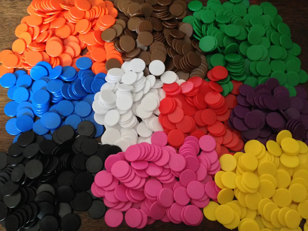 Blue Plastic Game Tokens