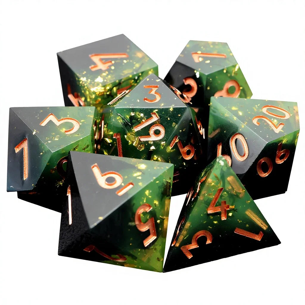 Sharp Edge Resin Dice Set - 9 Piece – 16 Colours to Choose From