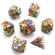 New Design Polyhedral Skull Resin Dice 7 Pieces sharp Edge Dice Manufacturers Direct Sales