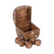 Mango Wood Dice Box Tabletop Game For Living Room And Coffee Table Display Home Decor Family Game With Brass Accents