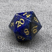 Wholesale 7pcs Lapis Lazuli Polyhedral Dice Gem Inspired Board & Card Games Playing Dice 16-24mm Nian Brand Velvet Bag Packaging