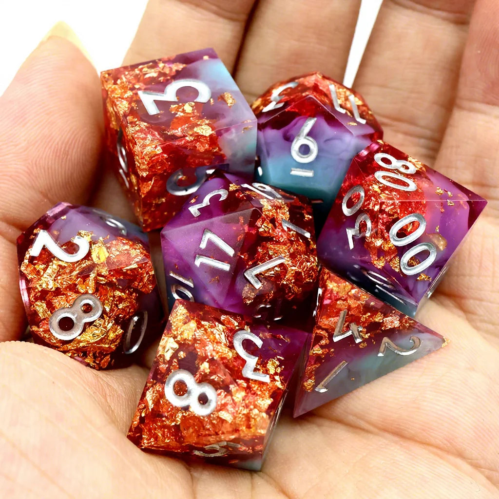 Sharp Edge Resin Dice Set - 9 Piece – 16 Colours to Choose From