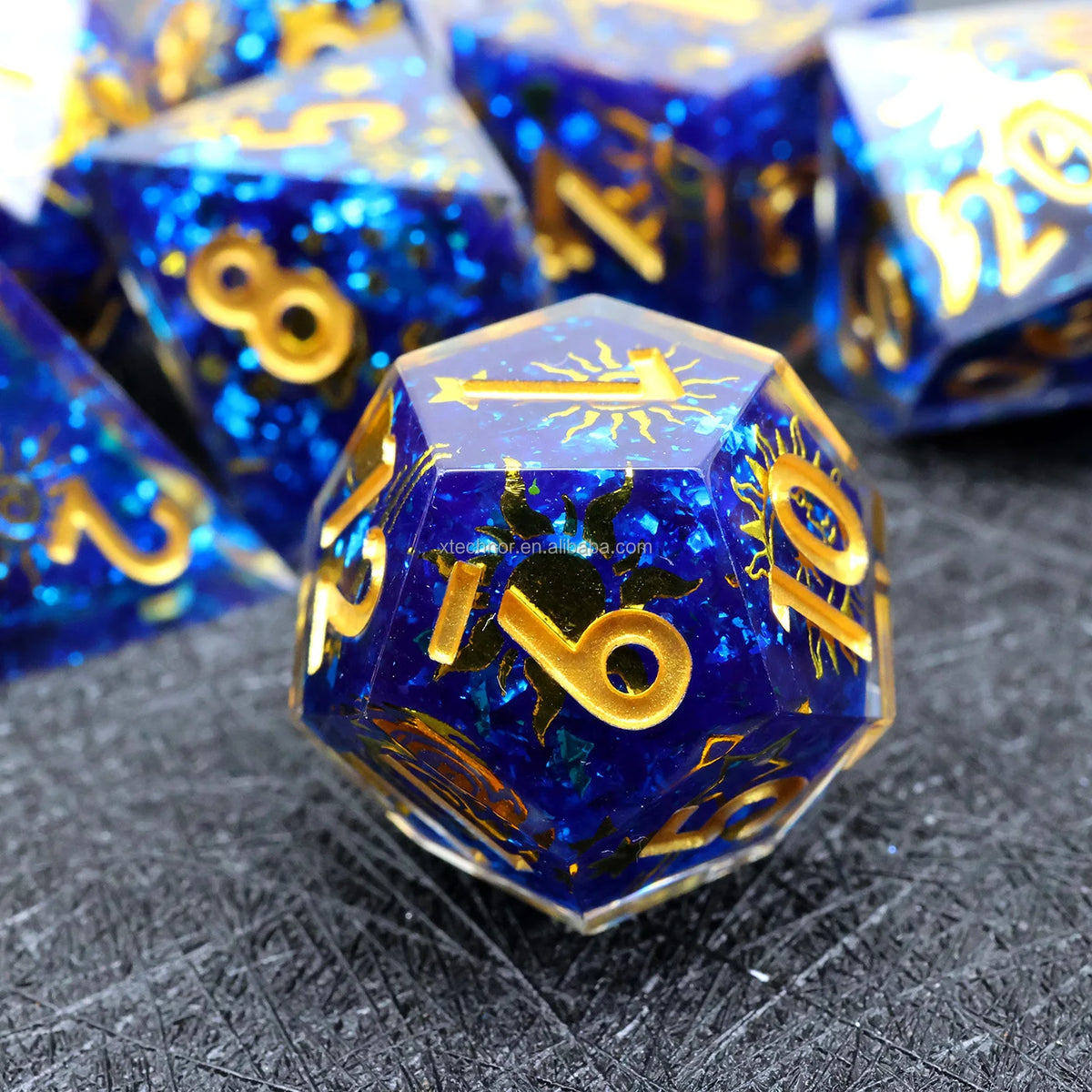 Sharp Edge Resin Dice Set - Assorted Designs – 21 Colours to Choose From