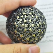 100 Side Hollow D100 Polyhedral Metal Dice Zinc Alloy Polygon Shape for Role-Playing Games  Playing Table Dice