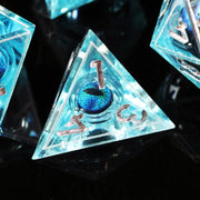 MINI PLANET DND Dice Set Blue Dragon Eye Liquid Core Dice RPG Dungeons&Dragons Wholesale Custom Handmade Polyhedral Resin Dice