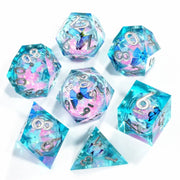 Mini Planet Handmade Resin D&D Dice Set Custom Carved Polyhedral Dice with Floral Theme and Dragons & Dungeons Style-Wholesale