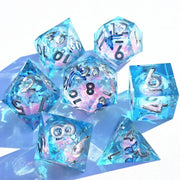 Mini Planet Handmade Resin D&D Dice Set Custom Carved Polyhedral Dice with Floral Theme and Dragons & Dungeons Style-Wholesale