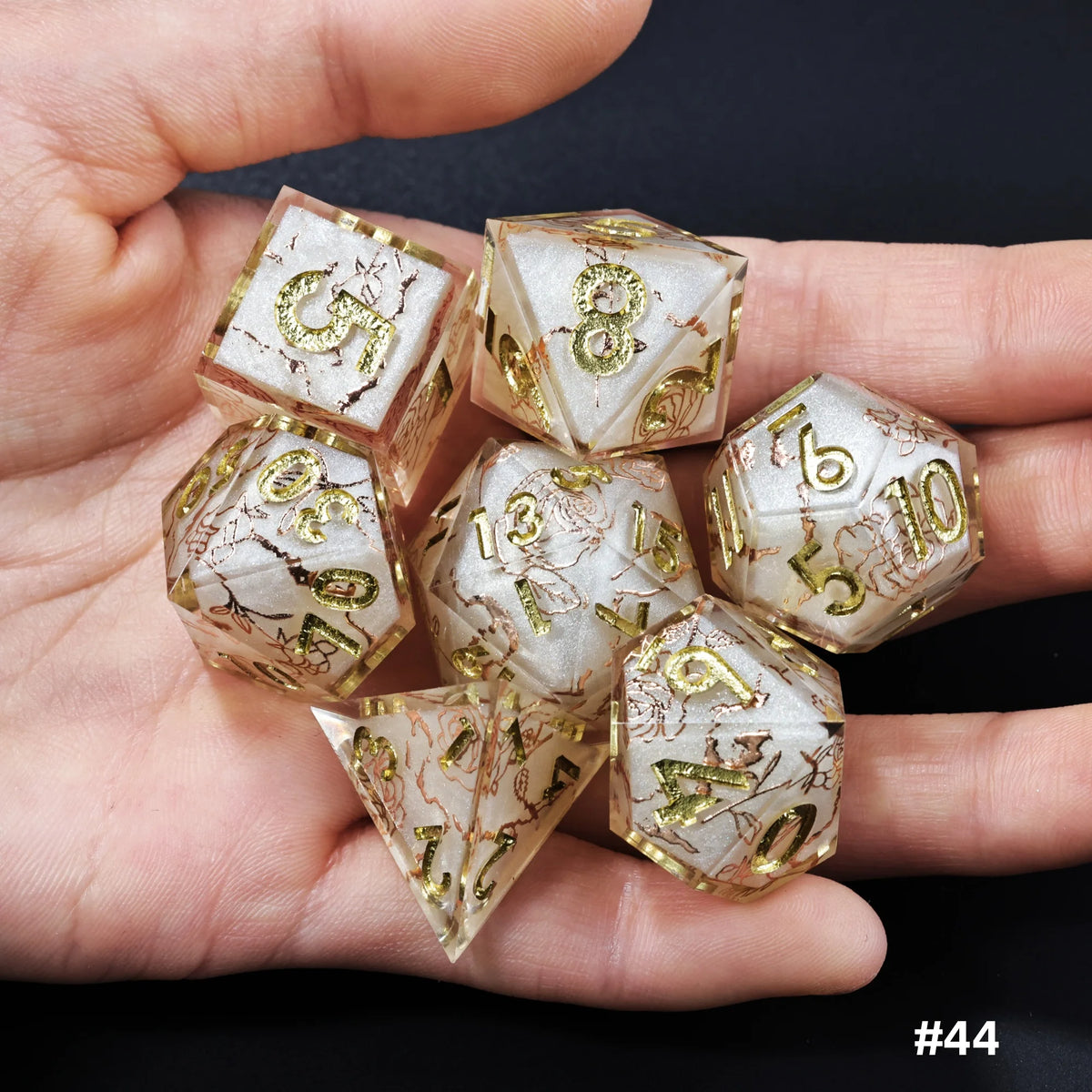 Sakura Bloom Resin Dice Set – 23 Colours to Choose From