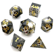 New Design Polyhedral Skull Resin Dice 7 Pieces sharp Edge Dice Manufacturers Direct Sales
