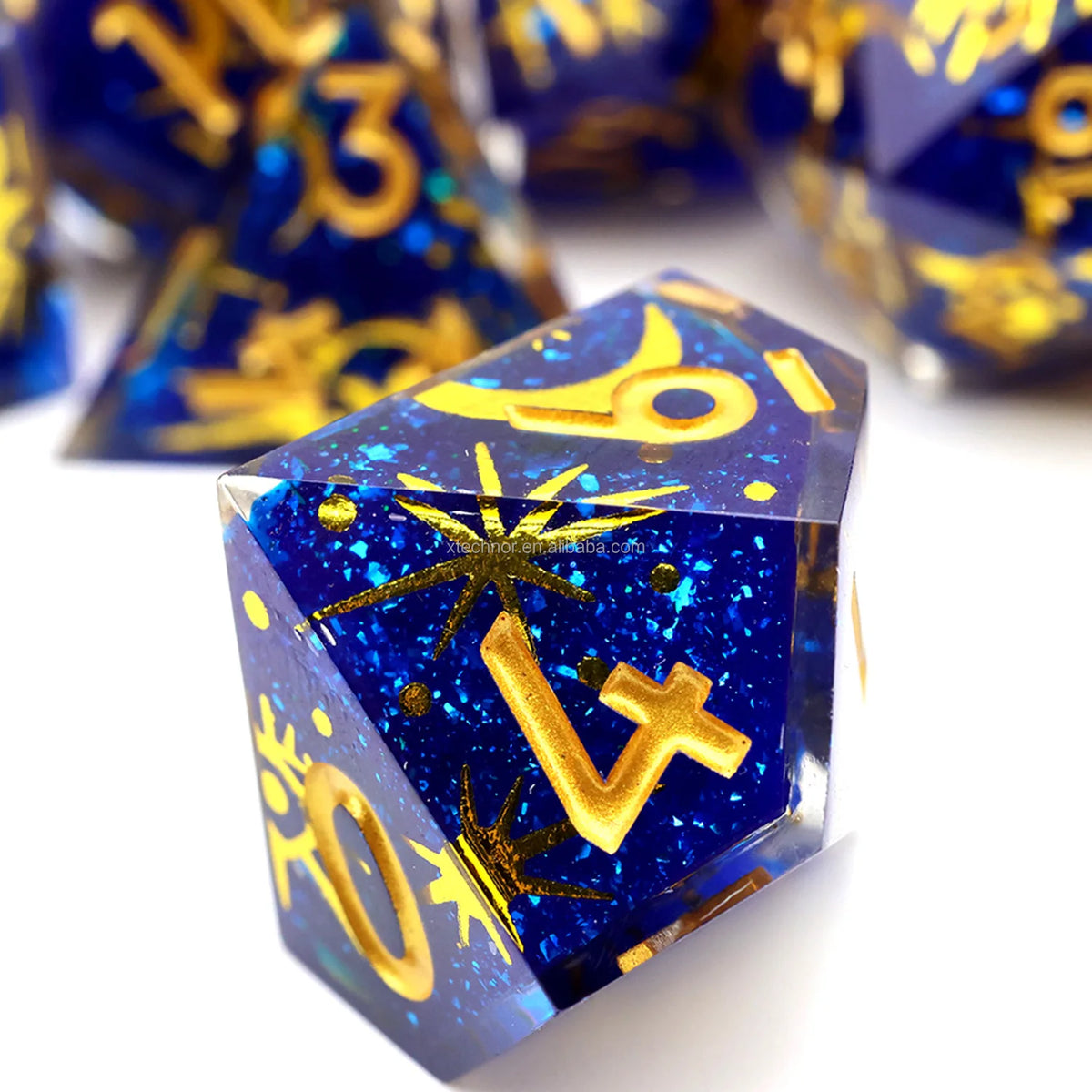 Sharp Edge Resin Dice Set - Assorted Designs – 21 Colours to Choose From