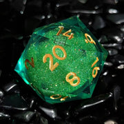 Custom 55MM High Quality D20 Dice and RPG Liquid Core Resin Dice Sharp Quicksand Dice