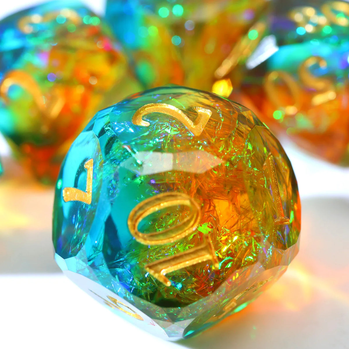 HexHoard Aurora Resin Dice Set - 7 Piece – 5 Colours to Choose From