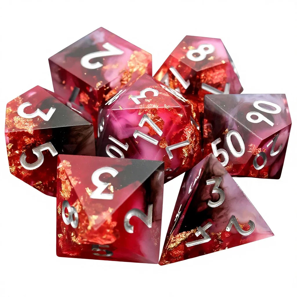 Sharp Edge Resin Dice Set - 9 Piece – 16 Colours to Choose From